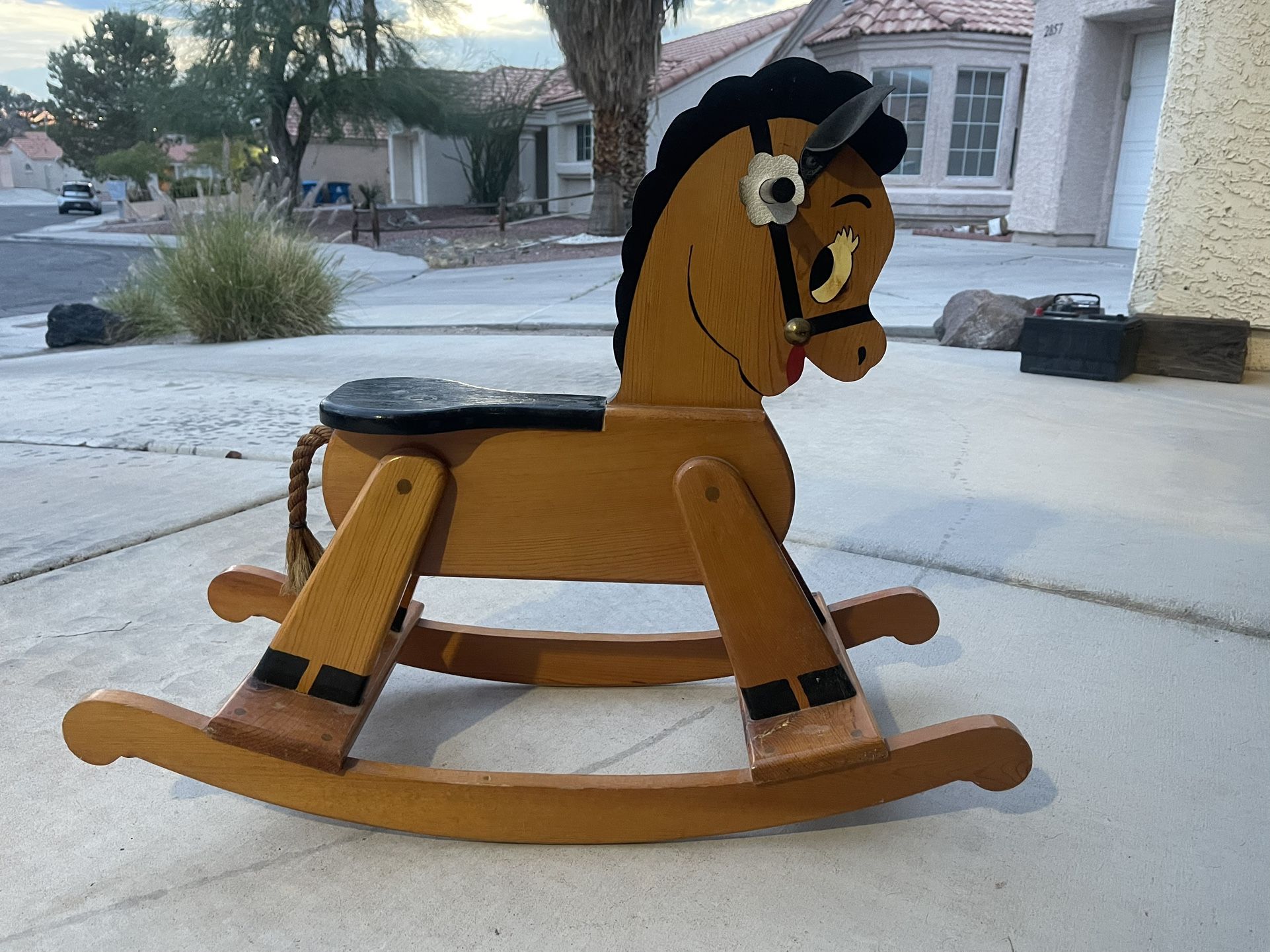 Kids Vintage Hand Painted Minature Wooden Rocking Horse