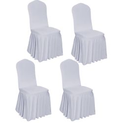 DREAMANIA 4pcs Chair Covers Stretch Parsons Skirt, Durable Washable Universal Chair Slipcover, Super Fit Spandex Chair Seat Protector Cover For Hotel,