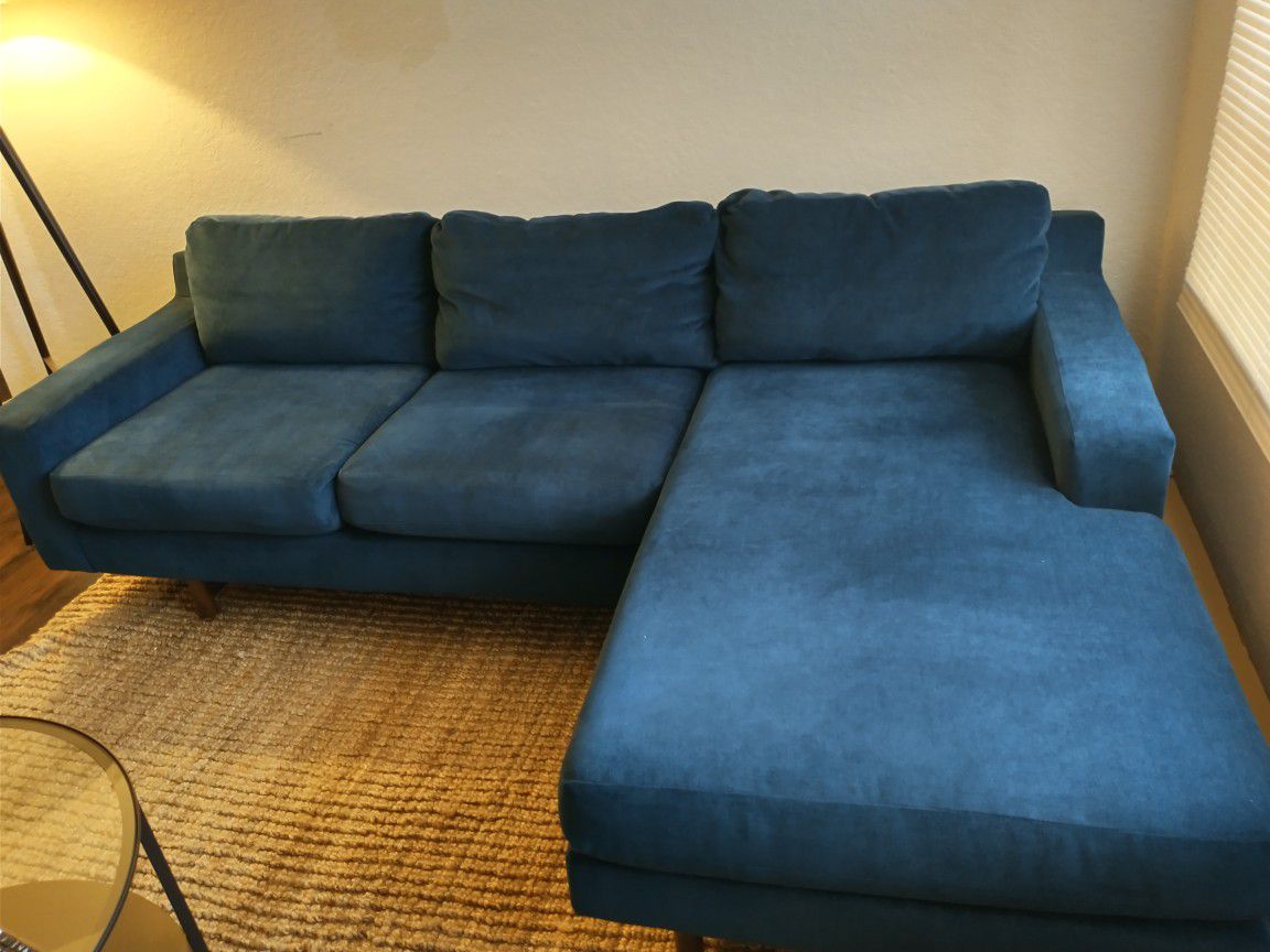 West Elm Blue Sectional Sofa