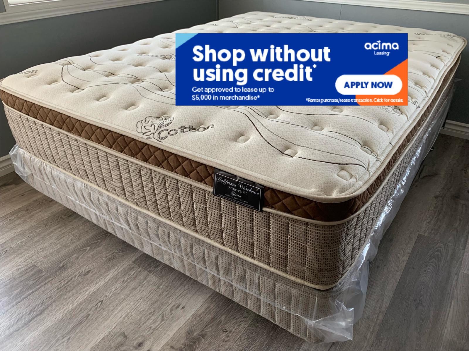 12in King Size Organic Cloud Comfort Europillow Top Mattress and Boxspring