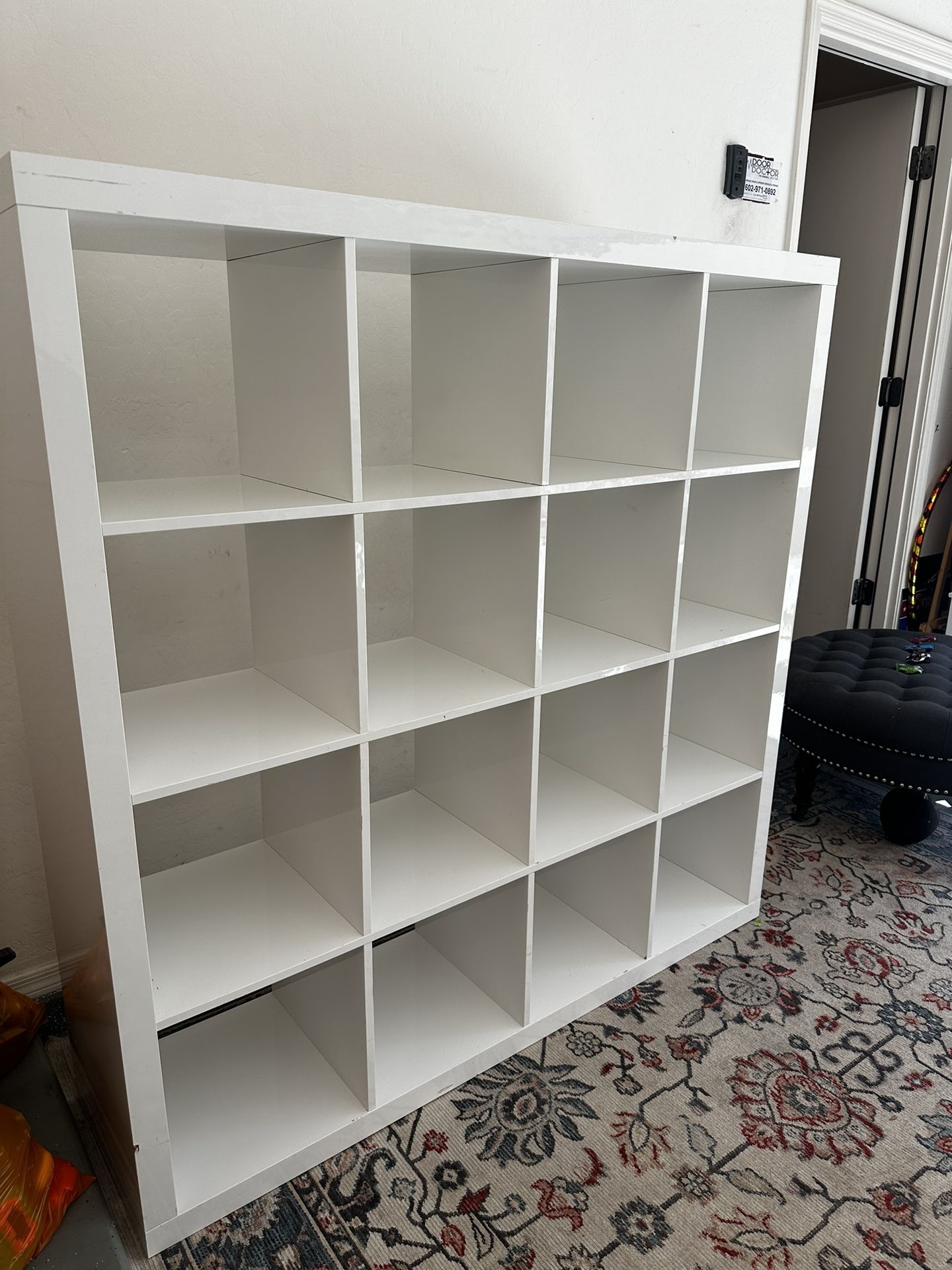 Nice Iconic IKEA Cubed White Bookcase with/ 16 Cubbies
