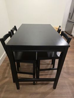Dark wood dining room table