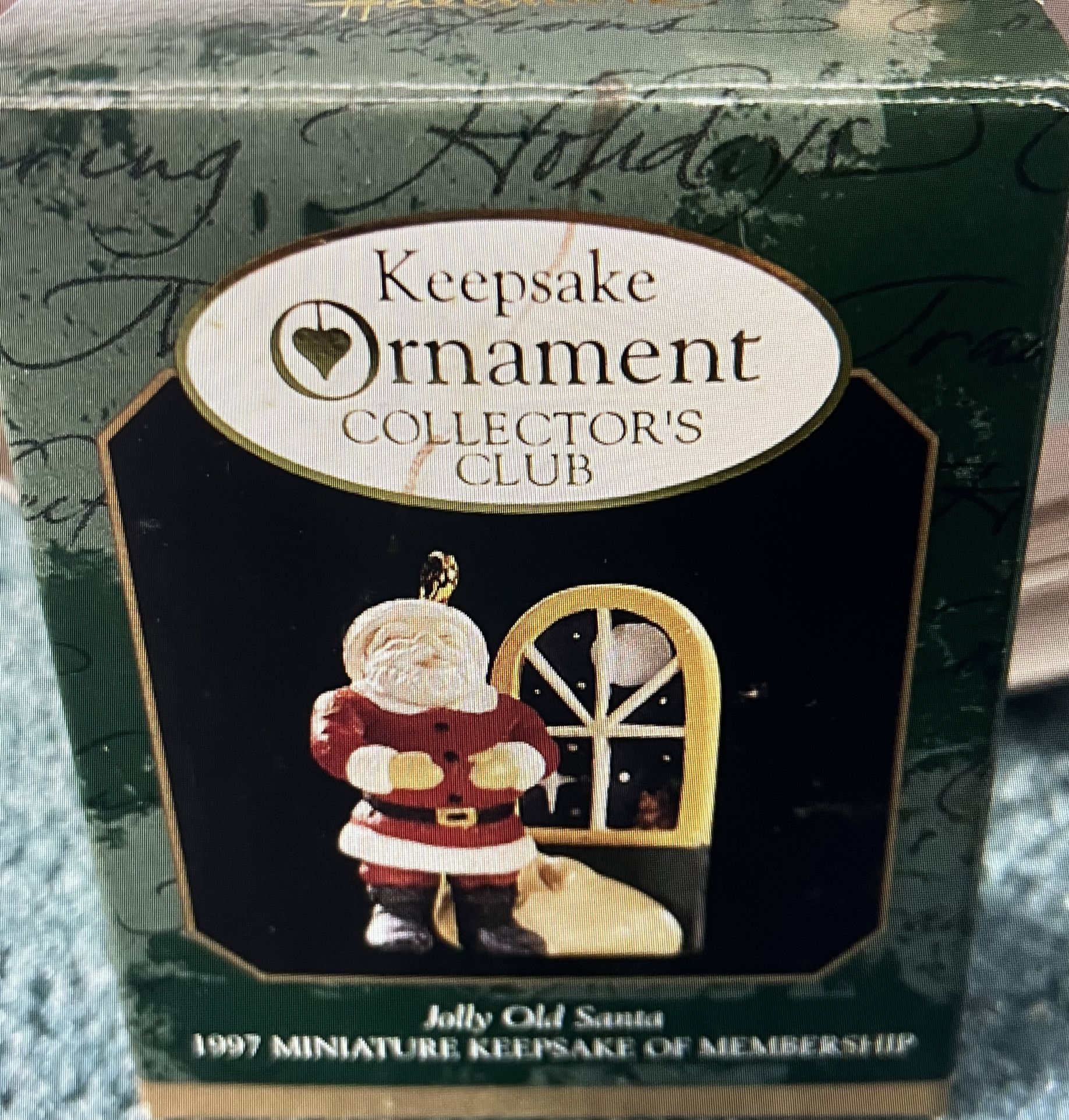 Hallmark Miniature Christmas Ornament Jolly Old Santa Mini 1997 Vtg Handcrafted