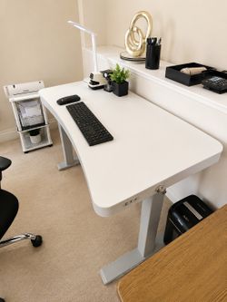 Modern White Adjustable Standing Desk