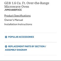 GE® 1.6 Cu. Ft. Over-the-Range Microwave Oven
