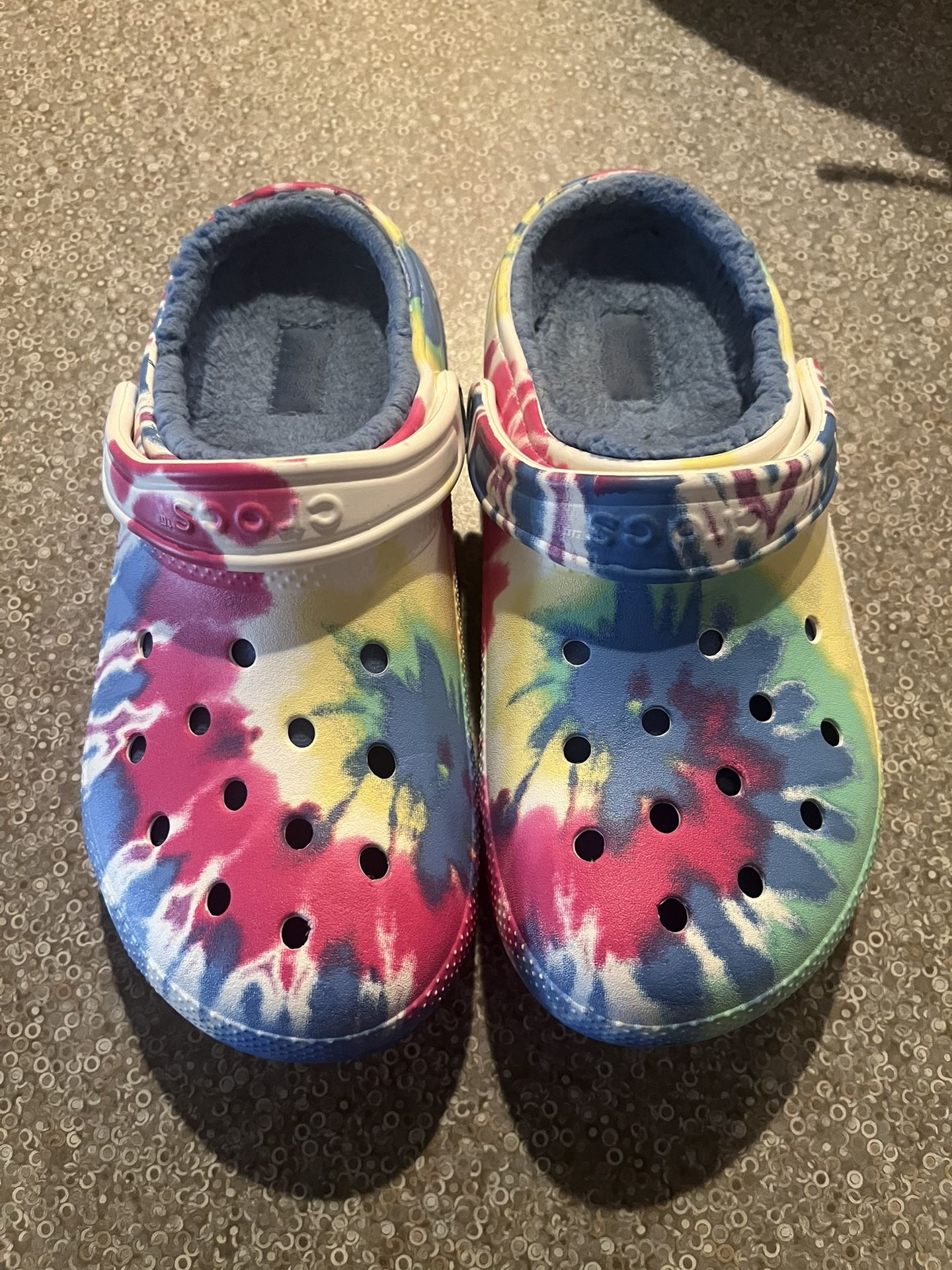 Fuzy Tye Dye Crocs