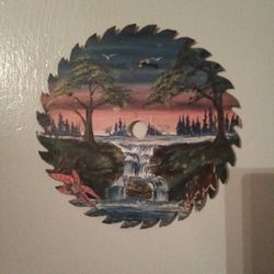 Hand Painted Saw Blade