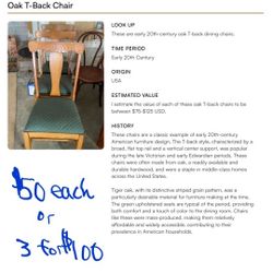 Oak T-Back Chairs