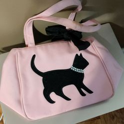  Cat Purse With Black Cat On Pink