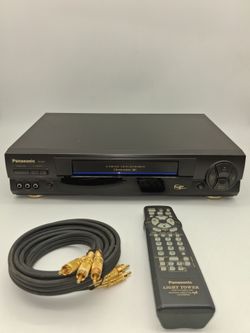 Panasonic VCR with remote and cable.  Works fine.