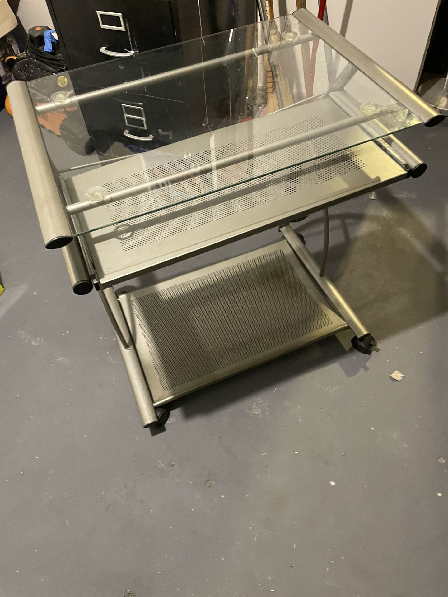 Small Computer Table On Rollers 