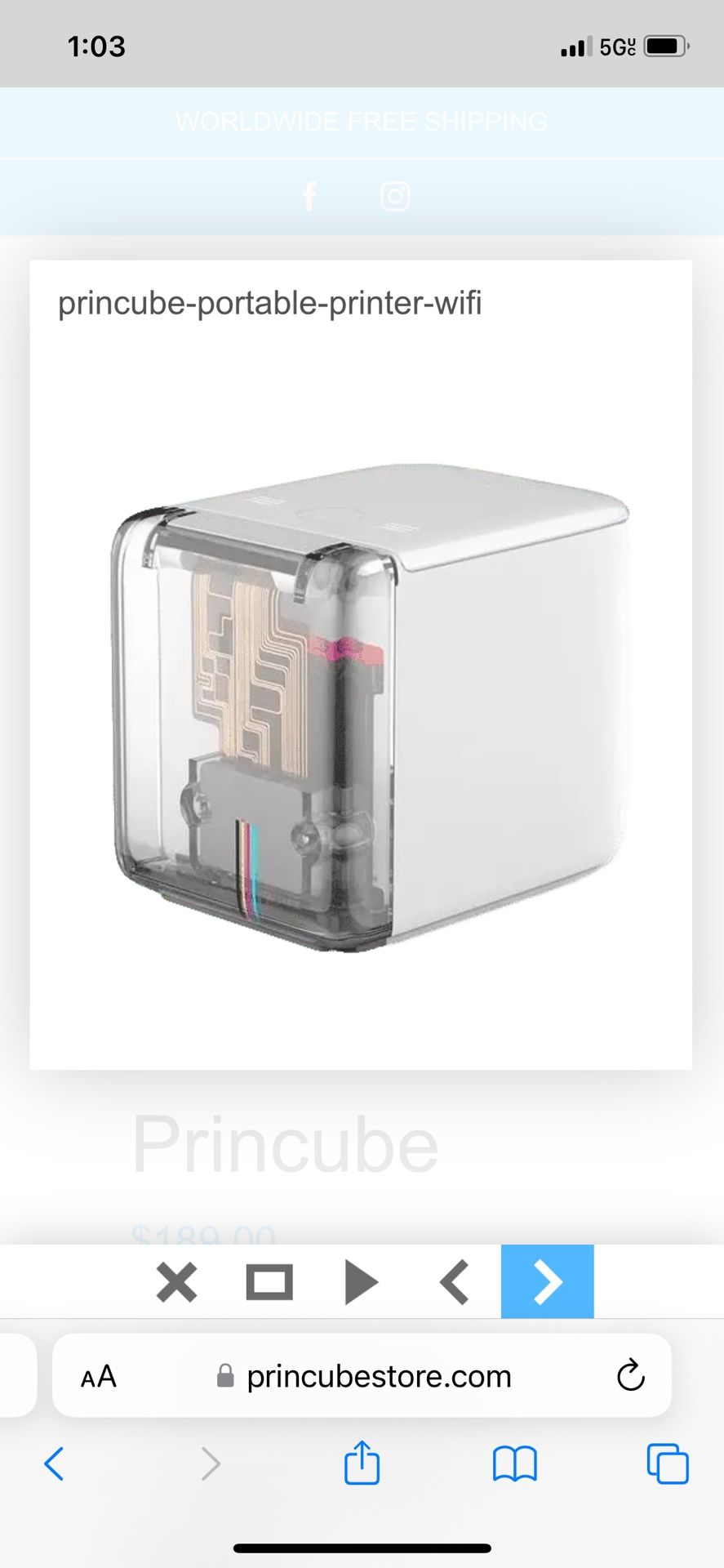 New PrinCube Hand Held Printer! $50.00