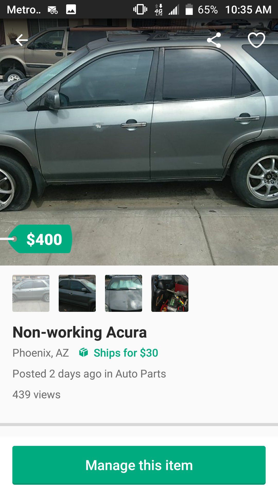 Non-working Acura got potential to run