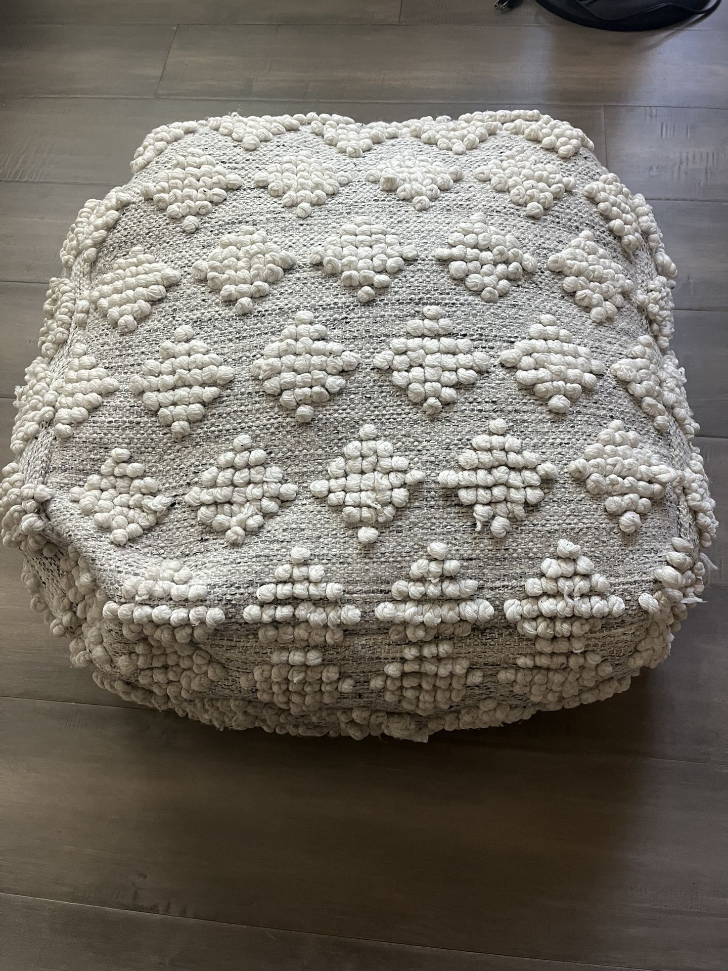 Gray Pouf 