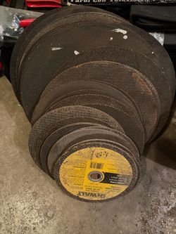 Bulk Lot of 37 Abrasive Cut-Off & Chop Saw Wheels - Mixed Sizes (DeWalt, Quality Tool, etc.)