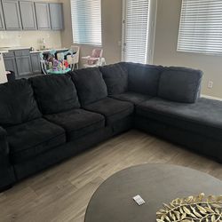 Sofa couch sectional grey  charcoal