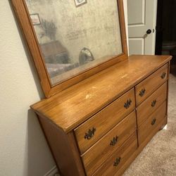 Vintage Dresser With Mirror