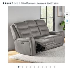 Members Mark Cooper Power Reclining Leather Sofa New in the box $599