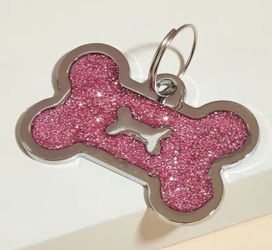 Metal Id Tags Dog Or Cat Pink