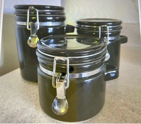Vintage Style Black Canisters