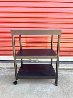 Steel Rolling Utility Cart / Equipment Stand with Two Shelves