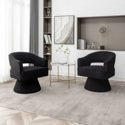 New Luxury Set of 2 Modern Accent Chair Velvet Swivel Barrel Chair living room Chair Bedroom Chair Sofa Home Decor Furniture  New in box VD600  Weight