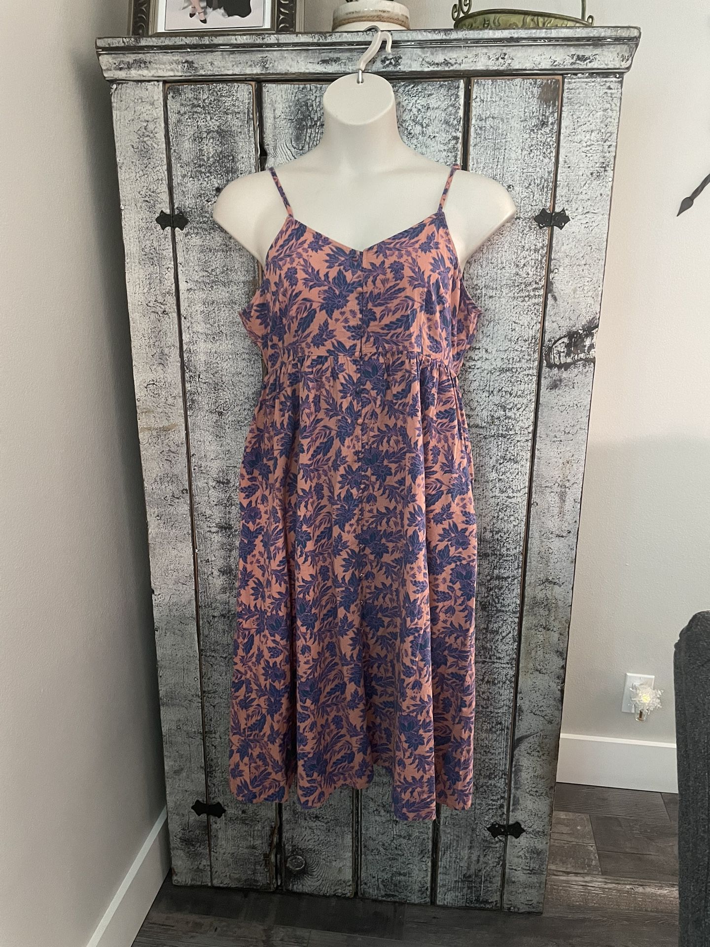Universal Thread Pink & Purple Paisley Print Midi Summer Dress Size Large