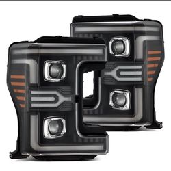 17-19 Ford Super Duty MKII LUXX-Series LED Projector Headlights Black