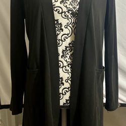Woman’s Black Open Front Cardigan Sz. M