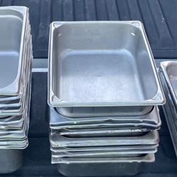 Stainless Steel Hotel Steam HALF Pans 12” x 10”