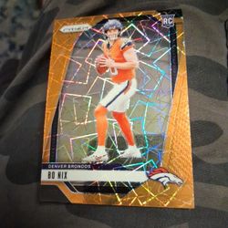 2024 NFL RC•Bo Nix•Panini ORANGE LAZER PRIZM •#309 •Broncos