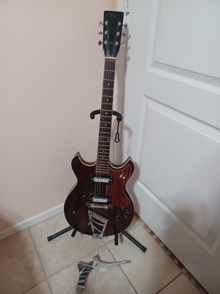 Vintage Norma Electric Guitar - Semi Hollow Jazz Style EG 672-2HT --Blown Pickup, Upgraded Tailpiece