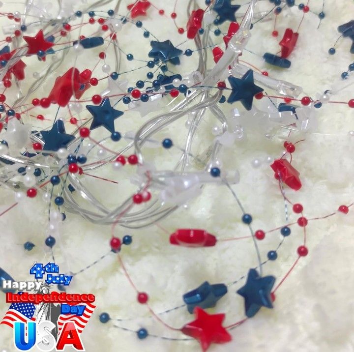 Independence Day 14ft Light String, Battery operated