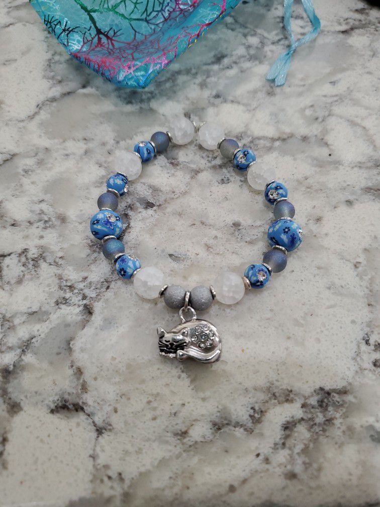 Little Girl Kitten Bracelet & Gift Bag