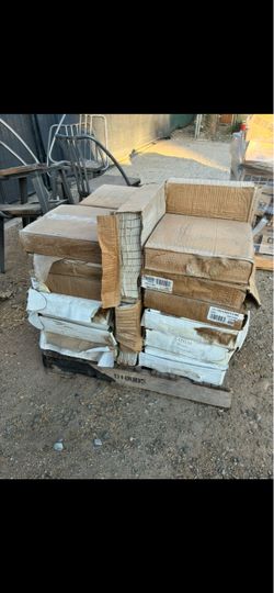 Pallet of White Tile Boxes