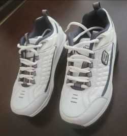 New Skechers Shape-ups XT Toning Shoes Men's 8.5 White Silver SN 52000