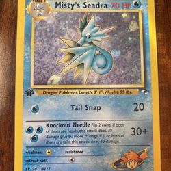 Pokemon Misty’s Seadra 9/132 1st Edition Gym Heroes Holo Rare Unlimited MP/HP