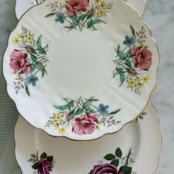 3 mismatched Royal Kent and Ansley Salad plates