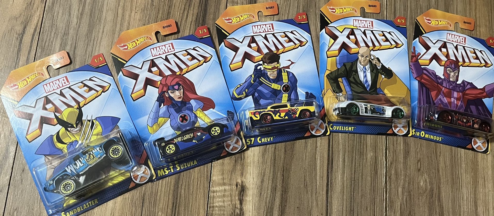 NIP Marvel X-Men Hot Wheels Set Cars 1-5