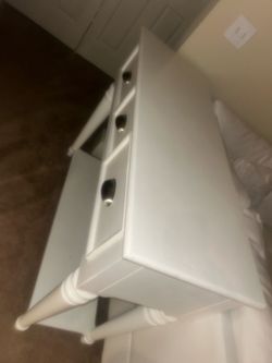 White Sofa Table with Storage