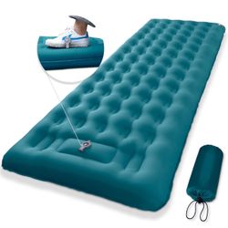 Camping Pad Thick 5 inch Inflatable Sleeping Pad for Camping, Ultralight Compact Sleeping Mat Built-in Foot Pump for Hiking Backpacking Traveling, Por