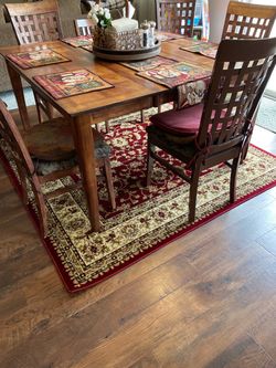 Wood table with 6 chairs