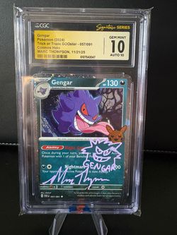 Gengar CGC 10 Signed Pokémon Card Cosmos Holo
