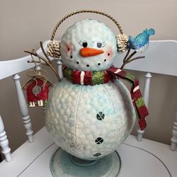 Cute Wobbling Metal Snowman Christmas Decor Can Ship! 