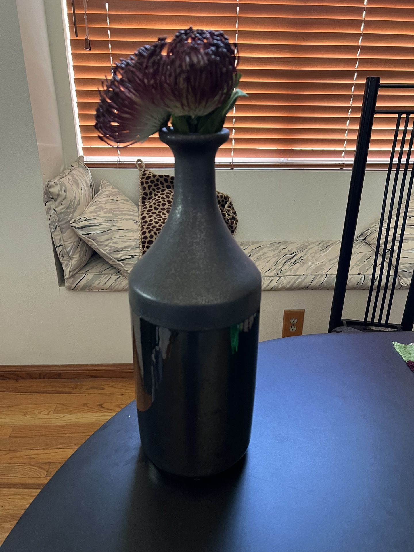 Black Ceramic Vase 18” Tall 