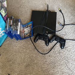 Ps4 Console , Two Ps4 Controllers With Games (GTA 5, MKX,  Andway More) 