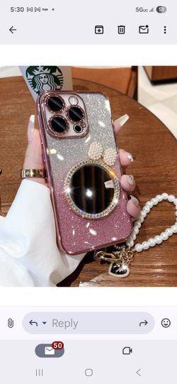 NEW IP DIAMOND PHONE CASE WITH MIRROR