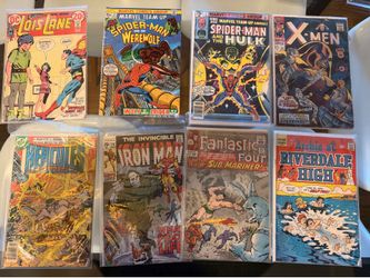 Old comic books, vintage, x-men, iron man, fantastic four, etc