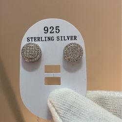Sterling Silver Screwback Earrings Circle 