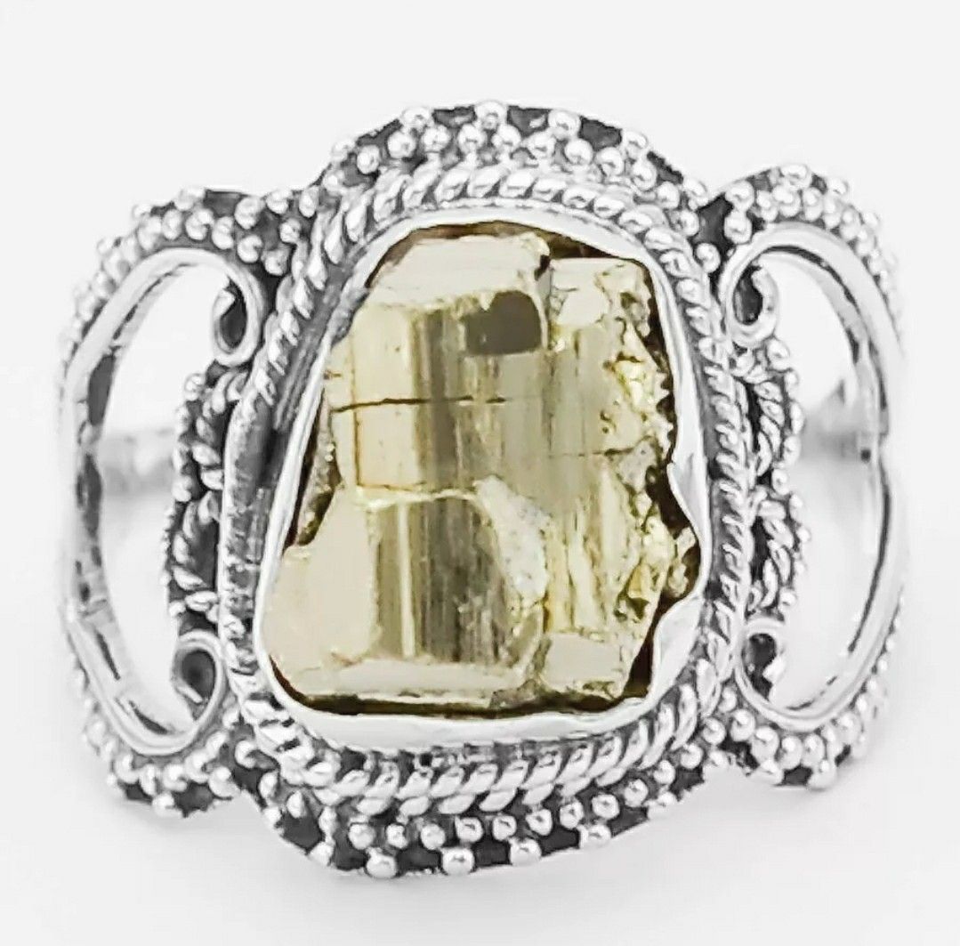 Peruvian Pyrite (Fool's Gold) 925 Ring